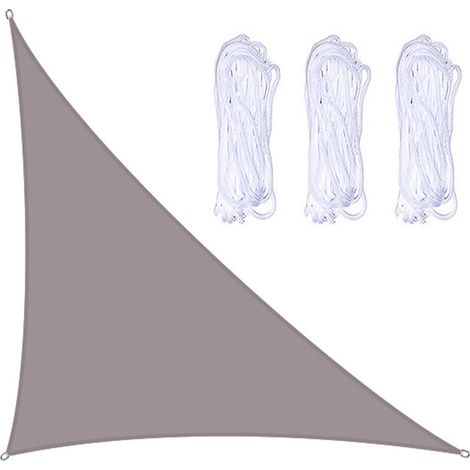 Jeffergarden Voile de parasol à angle droit en tissu Oxford, store de patio extérieur, coupe-vent, résistant aux UV, résistant à la déchirure, kaki, avec 3pcs de corde, 345M-DOU
