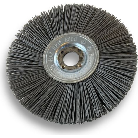 Brosse circulaire NYLON Abrasif Ø 125 mm Epaisseur 1 rang Carbure de silicium Grain 240 Alésage 16 mm Touret meuleuse ponceuse Brossage décapage dérouillage Kibros 214126KR240 (1/5)
