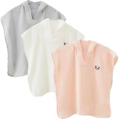 Lot de 3 ponchos de bain Nemo Alavya Home en coton mousseline (1/2)