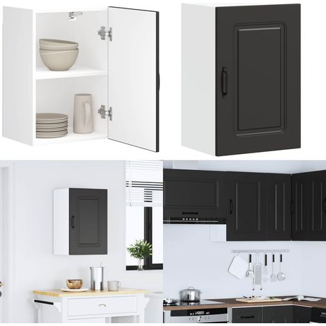 vidaXL Küchen-Hängeschrank Kalmar Schwarz Holzwerkstoff (1/5)