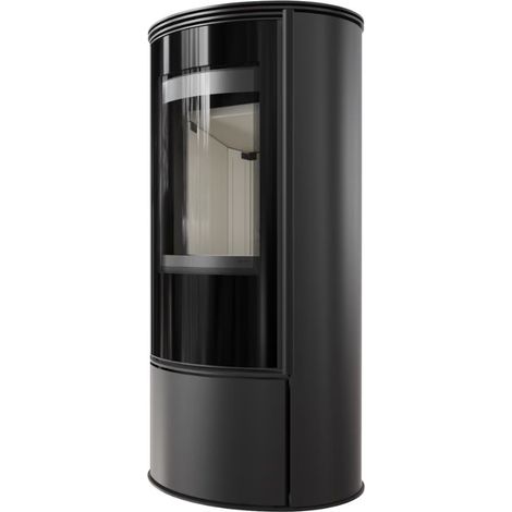 Kaminofen aus Stahl KRATKI ERIK Ø 150 5,5 kW mit Türfeder (1/5)
