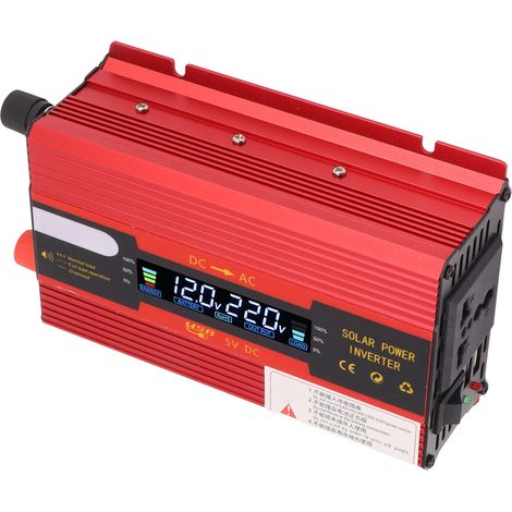 Convertisseur de puissance à onde sinusoïdale modifiée 420 W, 12 V/220 V, pour voiture, avec écran LCD rouge. (1/5)