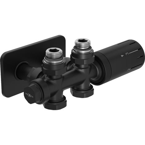 Mexen G05 set termostatico angolare/dritto con copertura S, Duplex, DN50, nero - W908-958-910-70 (1/3)