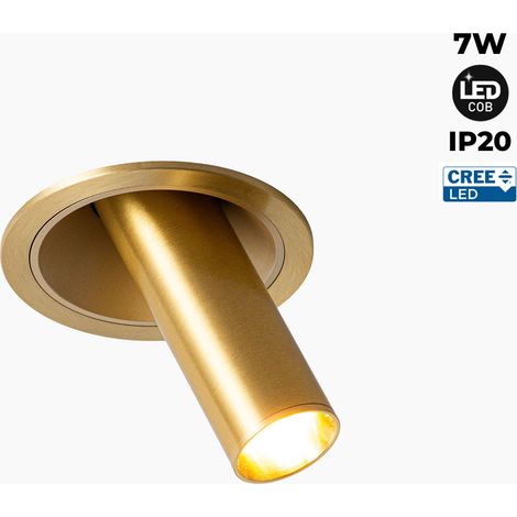 Spot LED encastré orientable "ALAI" - Zoom - 100mm - 2800K - LED - Doré