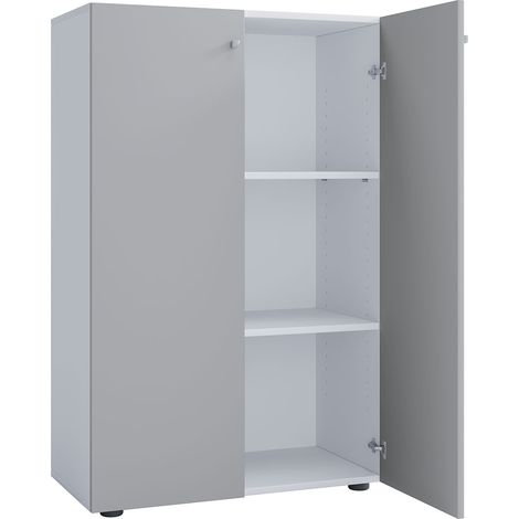 LonaXLDT Büroschrank 2 Türen weiß, grau.