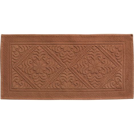 VIVARAISE - Tapis de bain Vivaraise Enzo en coton - Cuivre (54 x 110 cm) (1/3)