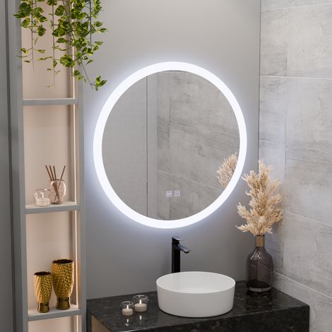 Miroir LED Rond 70cm Noxia Touch Systeme Desembuage Gradable (1/5)