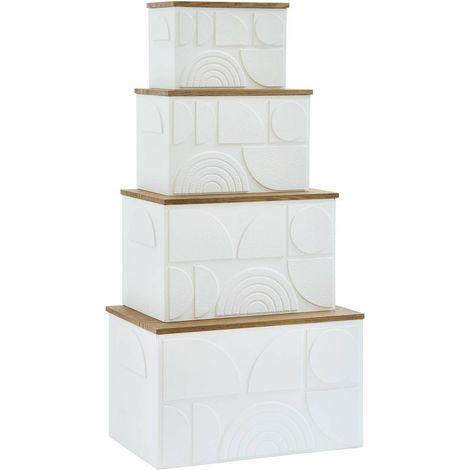 Set di 4 bauli catalina, bianco - Atmosphera créateur d'intérieur
