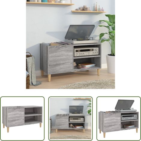 Vinylschrank - Plattenschrank Grau Sonoma 84,5x38x48 cm Holzwerkstoff (1/5)