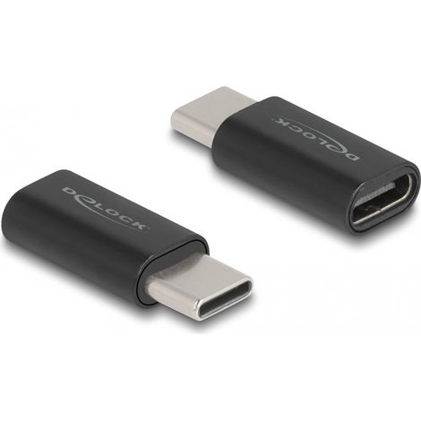 Delock Adaptador SuperSpeed USB 10 Gbps (USB 3.2 Gen 2) USB Type-Câ¢ macho a puerto hembra de ahorro de energÃ­a negro