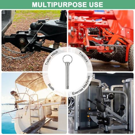 Goupille pour Bimini Top 6pcs Dégagement Rapide 10mm Dia 65mm Long utilisation Bimini Bateau 70mm Acier au Carbone (1/5)