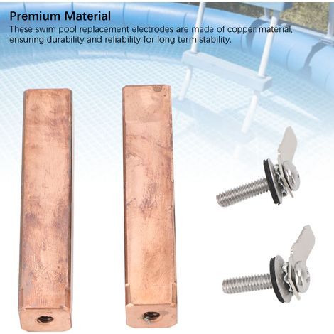 Electrodes de Cuivre pour Ioniser d'eau de Piscine - 2 Sets, Ionisation efficace, Faible Consommation Énergétique pour Pouvoir Ioniser la Chamber (1/5)