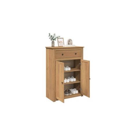 Armoire à chaussures Panama 80x40x114 bois de pin massif (1/5)