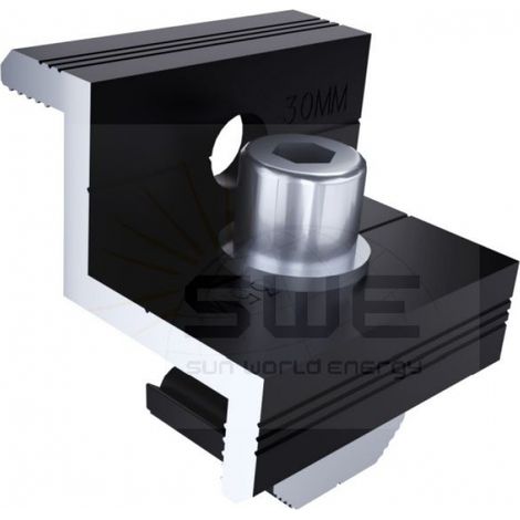 End Clamp 30/35 mm Negro para Mini Rail XS  Negro   IluminaShop