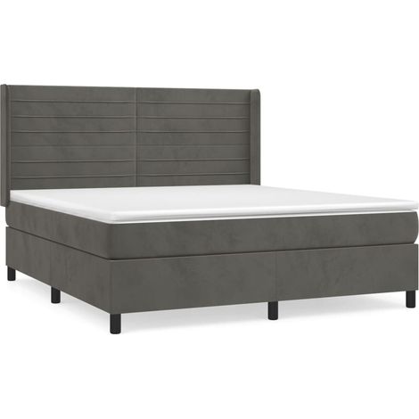 Maison Exclusive - Boxspringbett mit Matratze Dunkelgrau 180x200 (1/5)