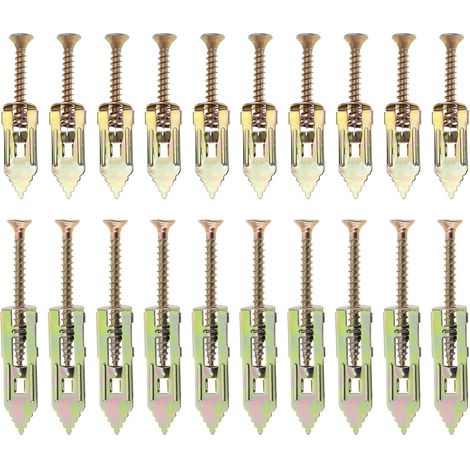 Ancres Auto-perceuses avec Jeu de Vis Chevilles d'expansion pour Cloisons Sèches Fixations pour Plaques de Plâtre pour Cadres Photo Suspendus (40pcs 12x30mm et 40pcs 12x40mm) (1/5)