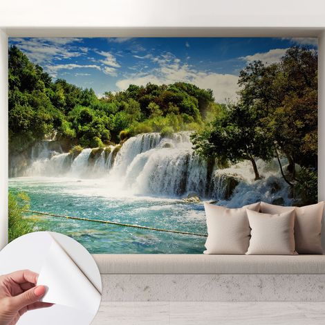 Tapete Selbstklebend - Fototapete mit Motiv - Wandtapete modern - Wanddeko Beeindruckender Wasserfall 208x146 cm (1/5)