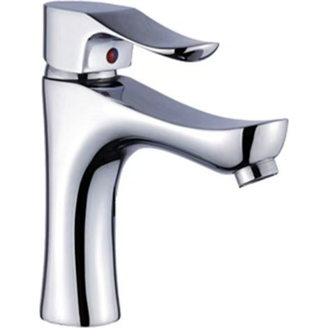 All-copper gunmetal gray washbasin faucet, hot and cold water faucet, hotel/guesthouse/home bathroom under-counter basin single-hole faucet -- electroplated thumb-shaped faucet