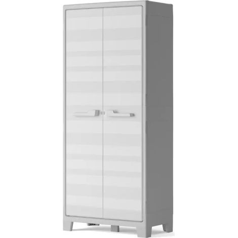 armadio alto multispace keter "maximo" in resina grigio chiaro 80x44x182 cm