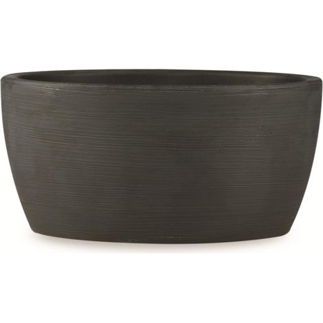 Vaso ovale in resina Iris 45 cm. Antracite