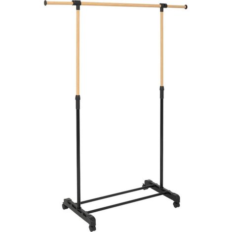Portant à vêtements extensible effet bois (1/5)