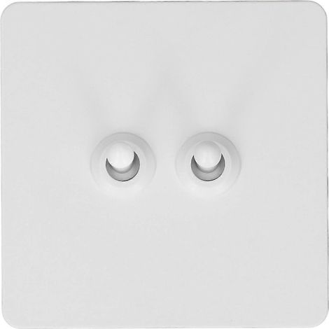 Wand-Kippschalter, Edelstahlplatte, isolierter PC-Sockel, 2-fach, 2-Wege-Doppelpol-Kippschalter