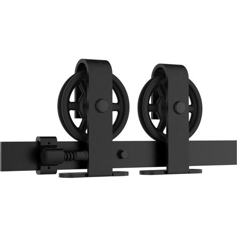 Kit de quincaillerie pour porte de grange Rouleaux de porte coulissante seulement 1 paire de rouleaux for porte en bois simple, roue centrale sans Rail, facile à installer Facile à installer en douceu (1/5)