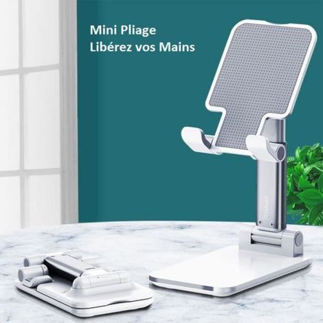 Support Telephone, Support de Téléphone Portable Réglable Ergonomique Pliable, avec Samsung iPad Mini iPhone Tous Les Smartphone (1/4)