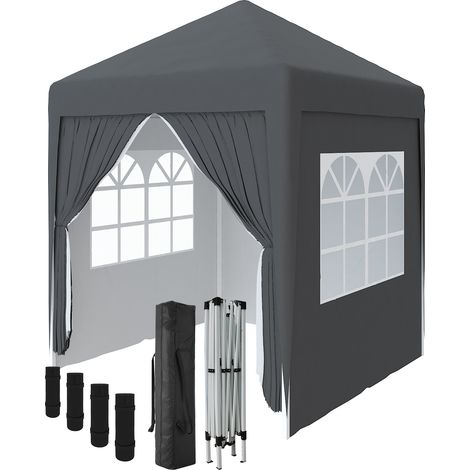 2 x 2m Garden Pop Up Gazebo Marquee Patio Canopy Wedding Party Tent- Anthracite