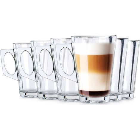 Vasos para cafe con leche vasos altos para bebidas juego de 255 ml 6 piezas (1/5)
