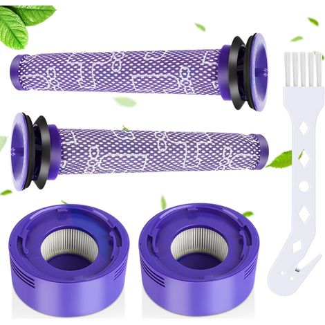 BEBUSINGOTO Filtre Dyson, V7 V8 Filtre Dyson 2 pièces pré-filtre 2 pièces pré-filtre pièces de rechange filtre accessoires aspirateur filtre compatible avec Dyson V7 V8 (1/4)