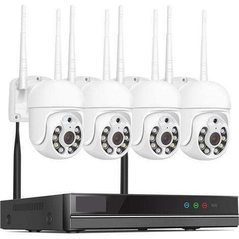 Système de caméra de sécurité à domicile 8CH système de vidéosurveillance sans fil 1536P 1080P NVR wifi extérieur 3MP AI IP caméra système de sécurité vidéo Surveillance LCD moniteur Kit ( Size : None (1/5)