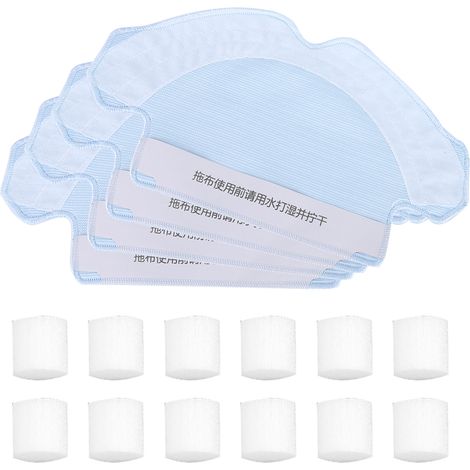 Lot de 4 serpillères pour compatibles avec aspirateur robot 360 S6 avec 12 Filtres De Réservoir d'eau (1/5)
