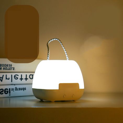Multifunktionales, wiederaufladbares LED-Nachtlicht mit Schreibtischlampe, Fernbedienung und Zeitanzeige – 4-W-Modell, 3 Farben, ABS, 230 g, 1 Stück (1/5)