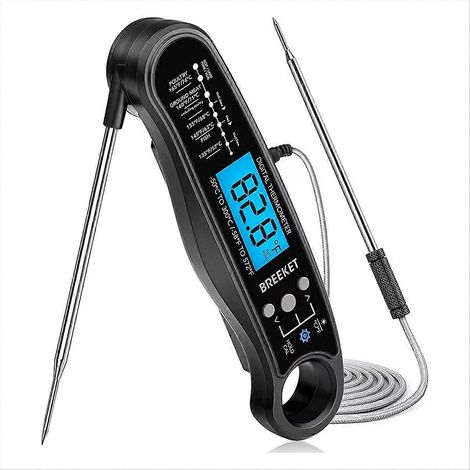 Thermomètre de cuisine numérique à lecture instantanée pour la viande et le four, avec sonde pour une cuisson rapide et précise des aliments et rétroéclairage. (1/5)