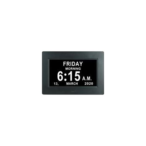 7\" Pouce LCD Horloge Numérique Calendrier avec Date Jour Et Heure Horloge Non-Abrégée Auto Dimming 8 Langues HD Display Rappel pour Alzheimer Les Personnes âgées et Les Enfants (1/5)