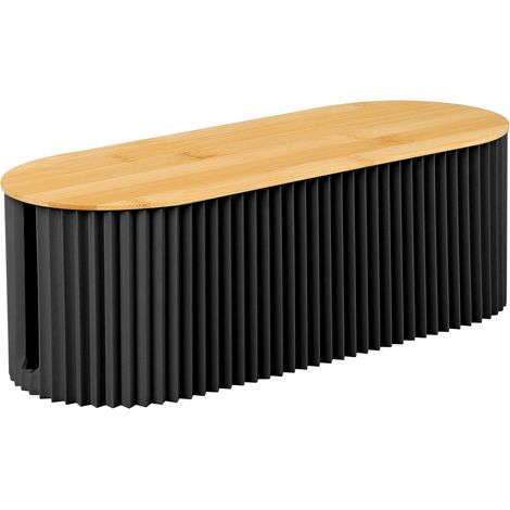 Boîte de rangement câble bambou - Organisateur câbles TV, bureau, ordinateur, hub USB - Gestion câbles avec couvercle - 144 caractères (1/5)