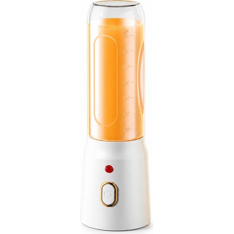 Blender Portable Rechargeable Blanc, 10 Lames, 2 Gobelets, pour Jus, Purées et Glace Pilée (1/5)