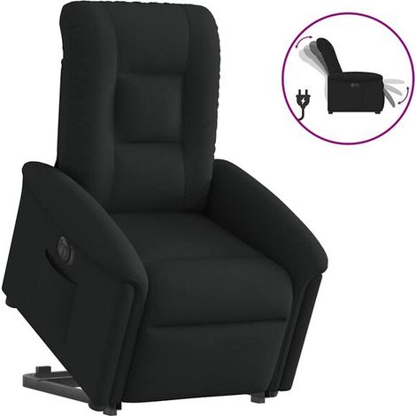 Chaise relaxante électrique réglable en tissu noir – Fauteuil massant avec inclinaison 0-135°, fonction chauffage dorsale et contrôle tactile, idéal pour salon ou bureau (1/5)