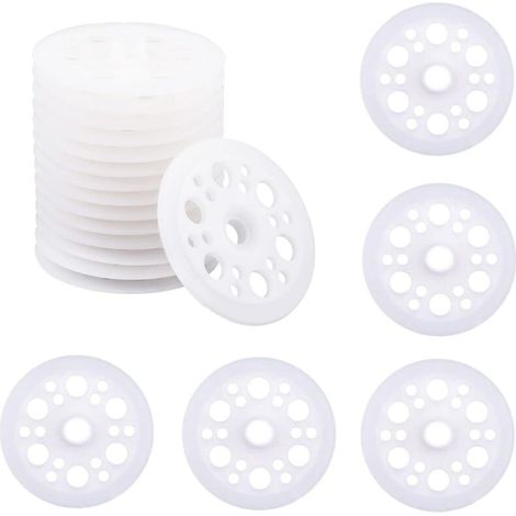[NON UTILIZZATO] 100 rondelle in plastica, 46 mm, in polipropilene e in schiuma per il fissaggio e il supporto di pannelli isolanti.