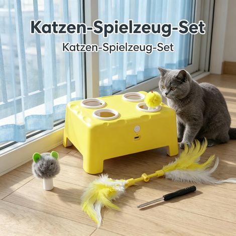 Jouet interactif rechargeable pour animaux d'intérieur, 3 modes de réglage intelligent et calme (1/4)