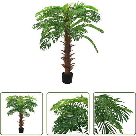 vidaXL Grüne Pflanze - Künstliche Palme Cycas mit Topf 140 cm Grün (1/5)