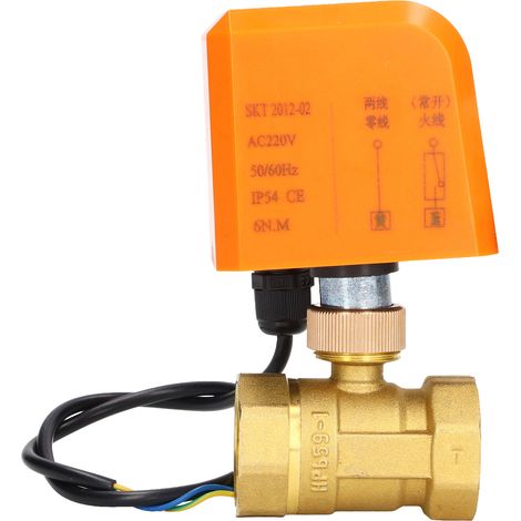 Motorisiertes Kugelventil, 2-adrig, 2-Wege, normalerweise offen, DN25, Messing/ABS, Synchronmotor, 220 V Wechselstrom