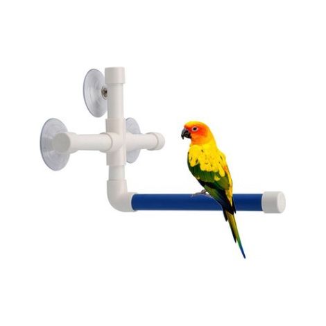 MIMOSON-Parrot Sucker Perch - Plastic Bird Perch, PET Shower Platform with Suction Cup (1/4)