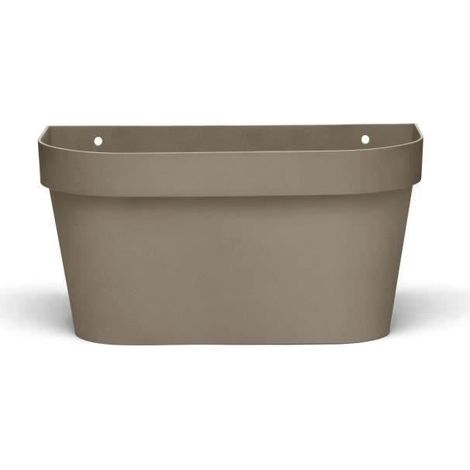Vaso da muro - GIARDINO ID Star - Taupe 36 x 16 cm - Riserva d'acqua con sistema di troppo pieno - Riciclato e 100% riciclabile