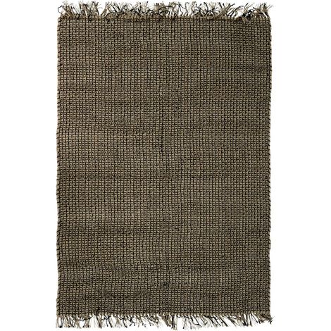 INDI JUTE - Tapis en jute et coton noir 120x170 (1/5)