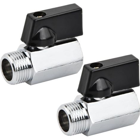 Robinet d'arrêt équerre pour WC 3/8" - Tête à clapet en laiton nickelé - Compact et fiable - Écrou tournant 3/8" - Joint EPDM inclus - Étanchéité garantie (1/5)