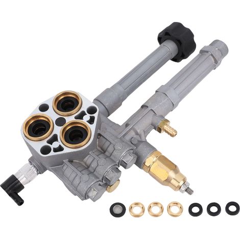 Tête de pompe de nettoyeur haute pression, remplacement en alliage d'aluminium pour pompes AR43361 SRMW2.3G28 SRMW2.4G28 avec soupape de décharge. (1/4)