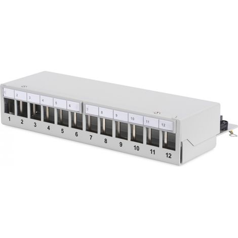 DIGITUS Patchpanel 1HE 12-Port Modular Desktop grau