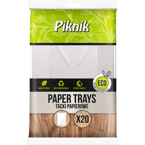 Bandejas rectangulares de papel para picnic